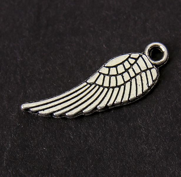 Подвеска металлическая "Крыло ангела мини". Цвет серебряный (768)