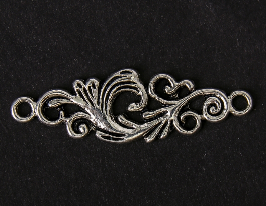 Подвеска металлическая "Завиток". Цвет серебряный (771)