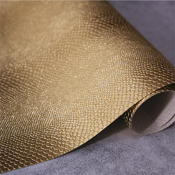 Искусственная кожа 35 х 50 см "Рептилия", цвет яркое золото