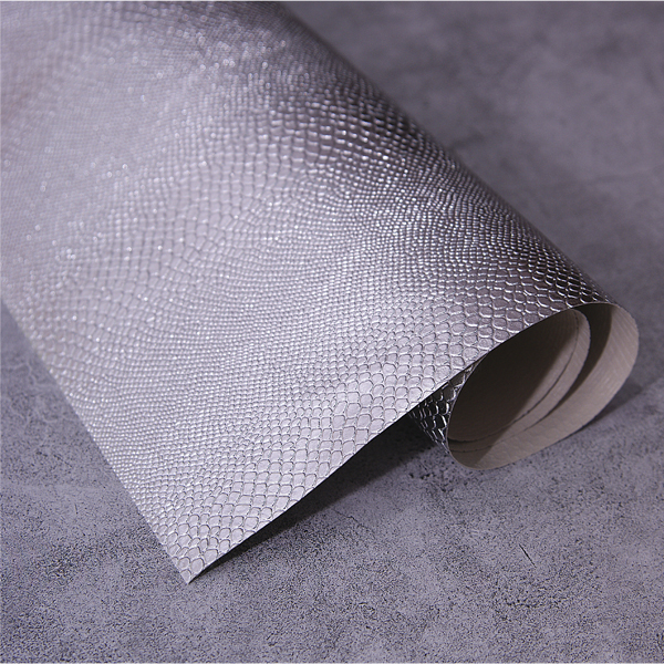 Искусственная кожа 35 х 50 см "Рептилия", цвет серебро
