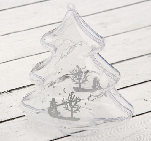 Заготовка из пластика "Елочка с рисунком"