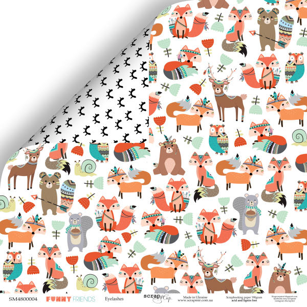 Бумага Scrapмир "Funny Friends", Реснички (SM392)