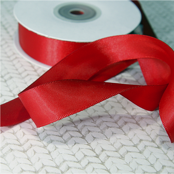 Лента сатиновая 1,9 см. Цвет красный