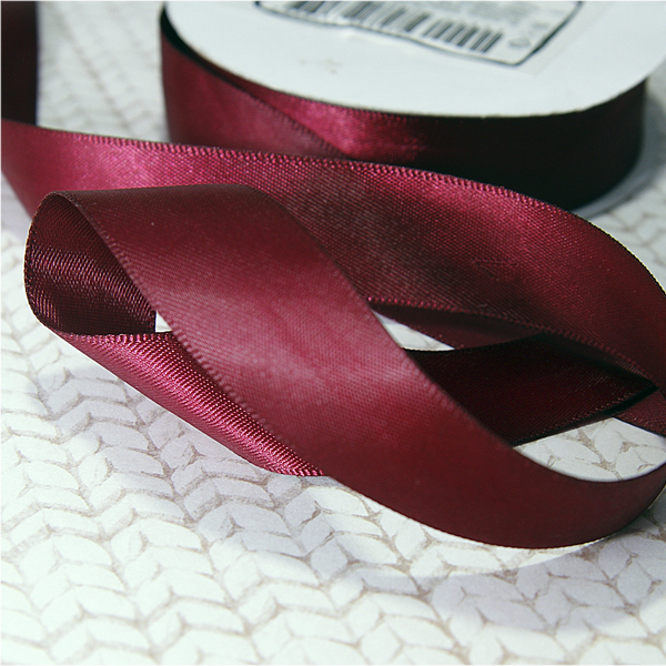 Лента сатиновая 1,9 см. Цвет бордо