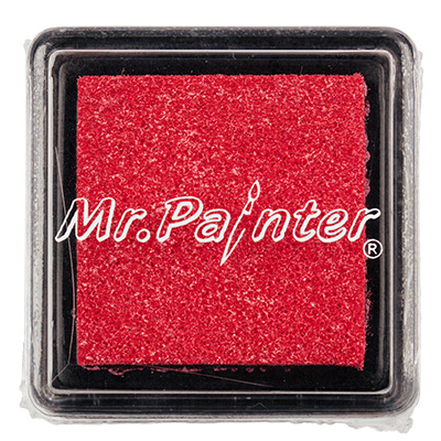 Штемпельная подушечка MrPainter, цвет красный коралл, металлик