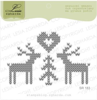 Набор штампов Lesia Zgharda "Олени с сердечком вышивка"