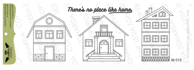 Набор штампов Lesia Zgharda "Домики и надпись"