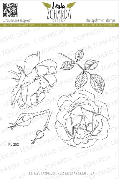 Набор штампов Lesia Zgharda "Очаровательная роза"