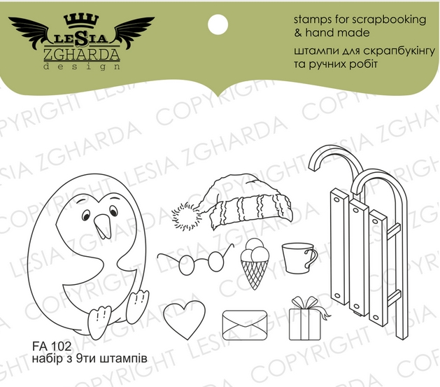 Набор штампов Lesia Zgharda "Пингвин"