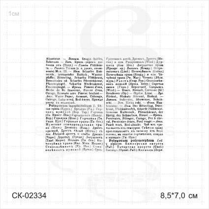 Штамп Stylish Stamps "Печатный текст (ботанический атлас) бол."