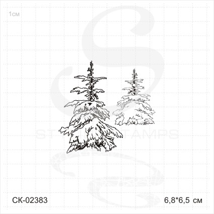 Штамп Stylish Stamps "Елки прозрачные 2 шт."