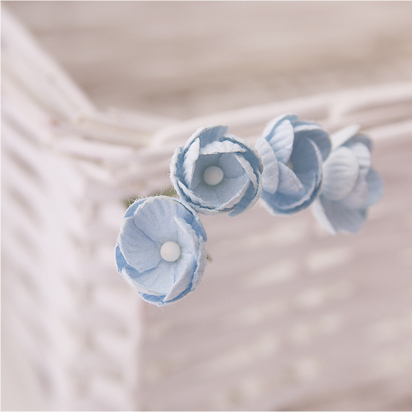 Букет лютиков 1,6 см, 3 шт, цвет голубой