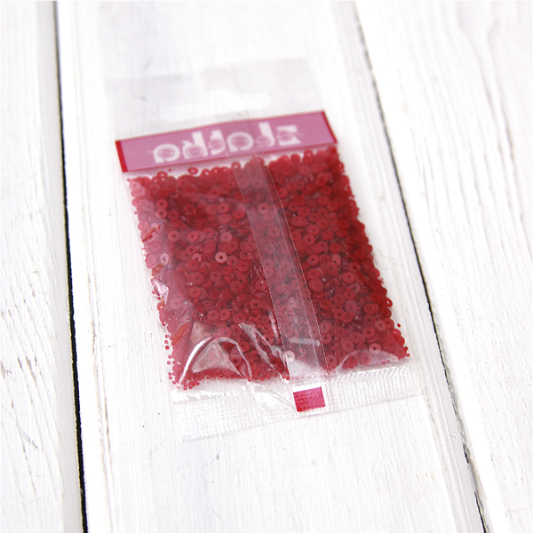 Пайетки мелкие Zlatka "Матовый красный" (№49)