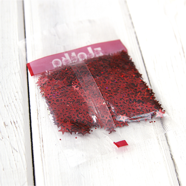 Пайетки Zlatka "Звёздочки красные" (№09)