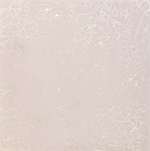 Калька 20х20 см с фольгированием «Яблоневый сад», цветы яблони