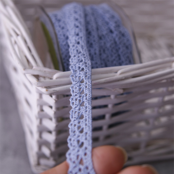 Кружево вязаное 12 мм , цвет серо- голубой (912248)