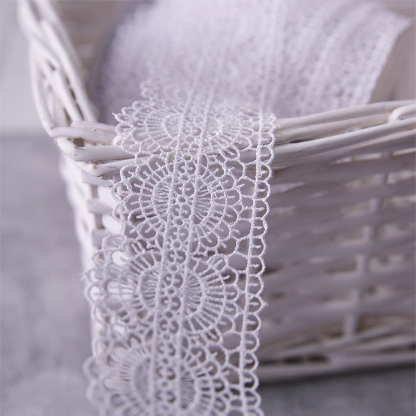 Кружево гипюрное 40 мм "Арка двусторонняя", цвет белый