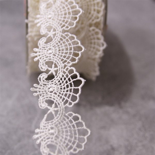 Кружево гипюрное 30 мм "Ракушка", цвет кремовый (097883)