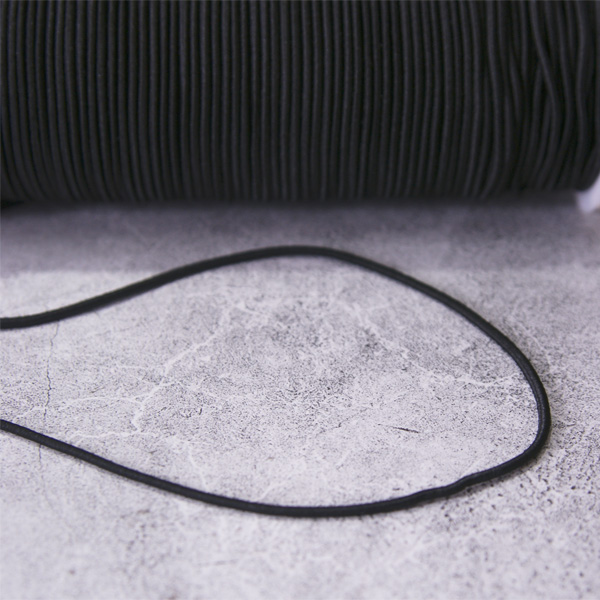 Резинка для блокнота круглая 2 мм, цвет чёрный