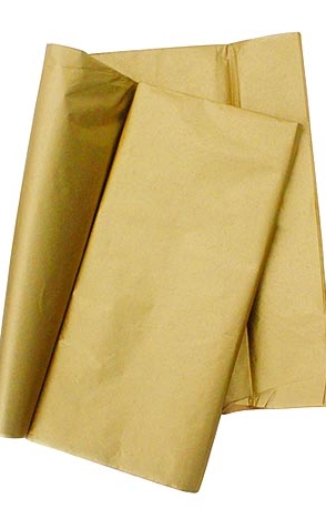 Бумага тишью ,цвет золотистый, 50 см х 66 см