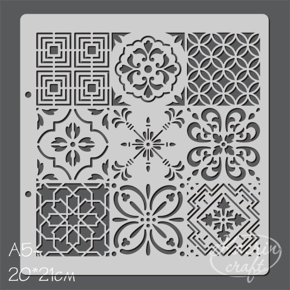 Трафарет Katrin craft 20 х 21 см "Плитка фоновый маленький"