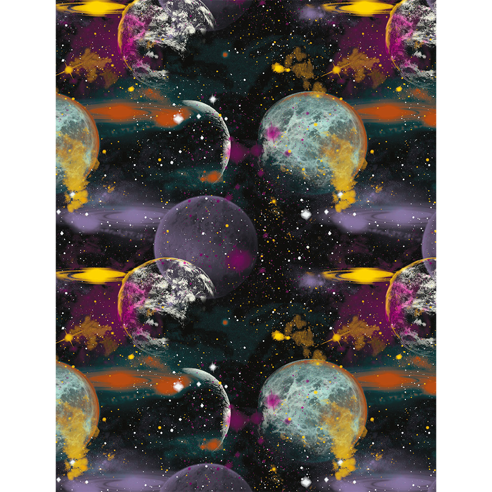 Ткань лоскутная 50 х 55см "4801", планеты крупные