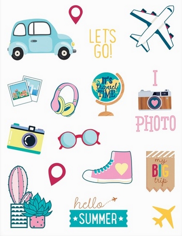 Наклейки бумажные Артузор "Время путешествий", 14 × 21 см