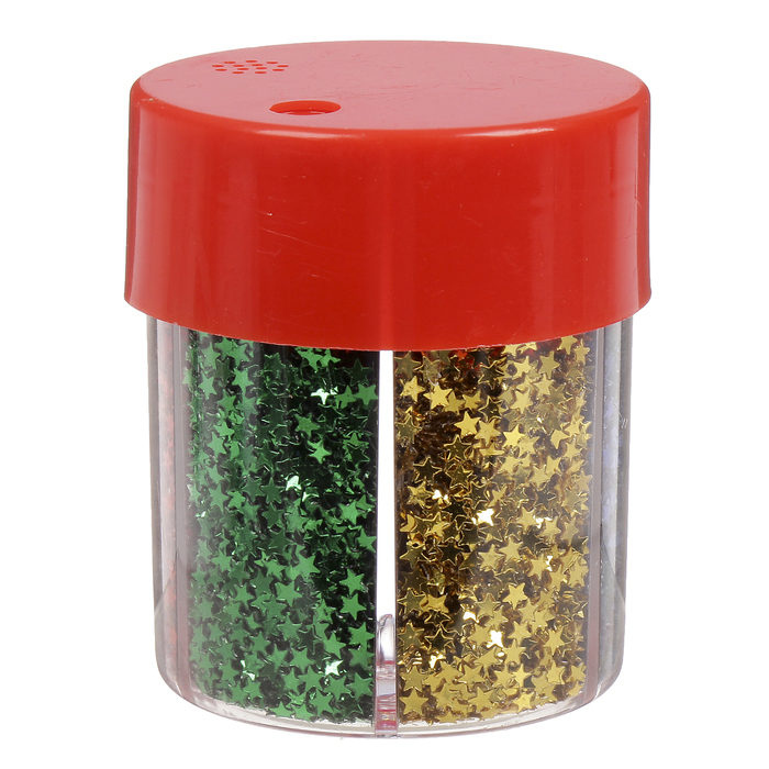 Пайетки "Звёздочки" в баночке, микс