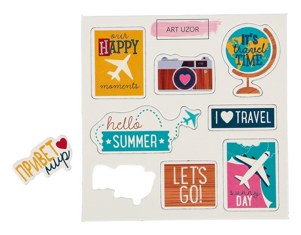 Чипборд для скрапбукинга АртУзор "Путешествия" 10х10 см