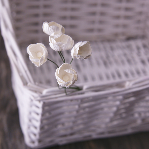 Букет лютиков 1,6 см, 5 шт, цвет белый