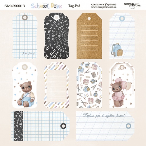 Бумага Scrapмир 20х20см "School Days", Теги (SM416)