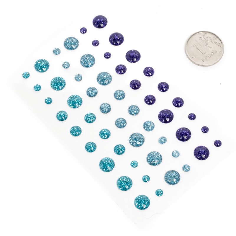 Эмалевые мерцающие точки (дотс) "Все оттенки синего"