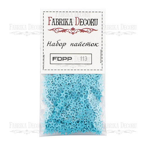 Пайетки-звёздочки 7 мм Фабрика Декору, цвет голубой (113)