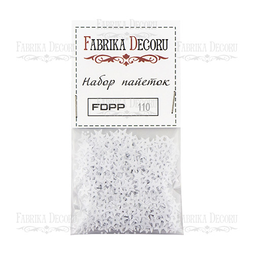 Пайетки-звёздочки 7 мм Фабрика Декору, цвет белый (110)