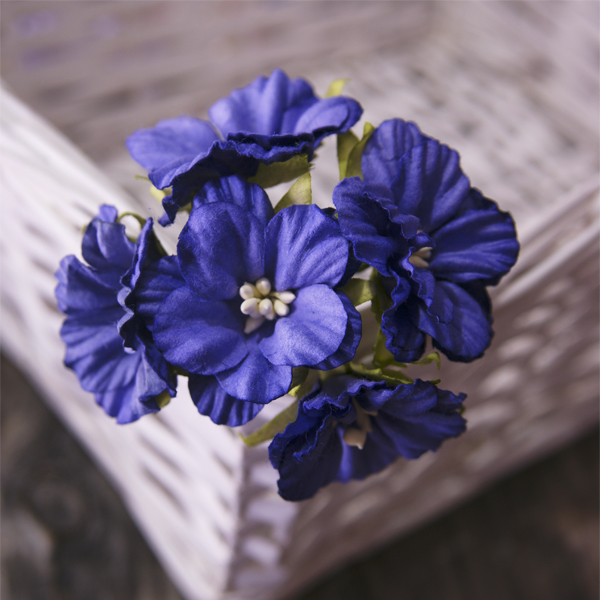 Букет вьюнков 4 см, цвет фиолетовый