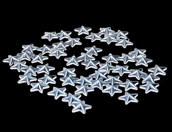 Набор декоративных звёздочек 50 штук, цвет серебряный