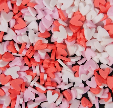 Набор мини-сердечек 10 грамм, розово-коралловые