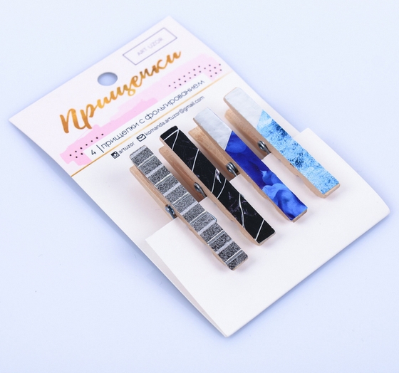 Набор деревянных прищепок Артузор "Мраморная крошка"