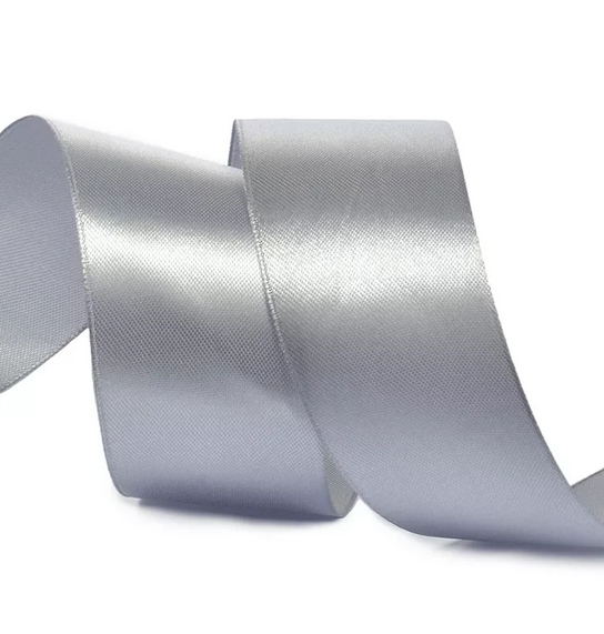 Лента атласная 2,5 см , цвет серый
