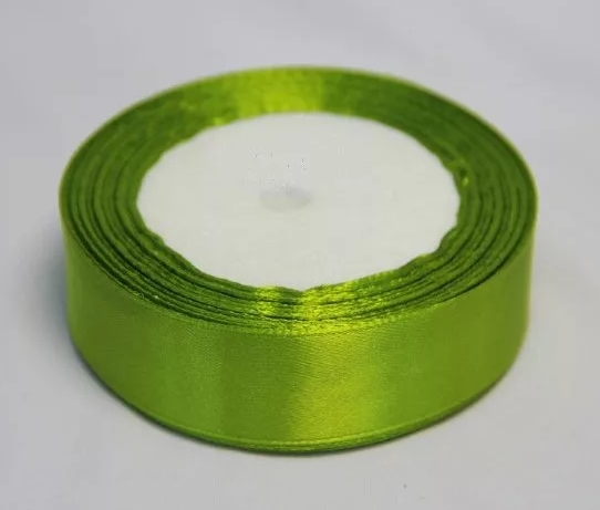 Лента атласная 2,5 см , цвет весенний зелёный