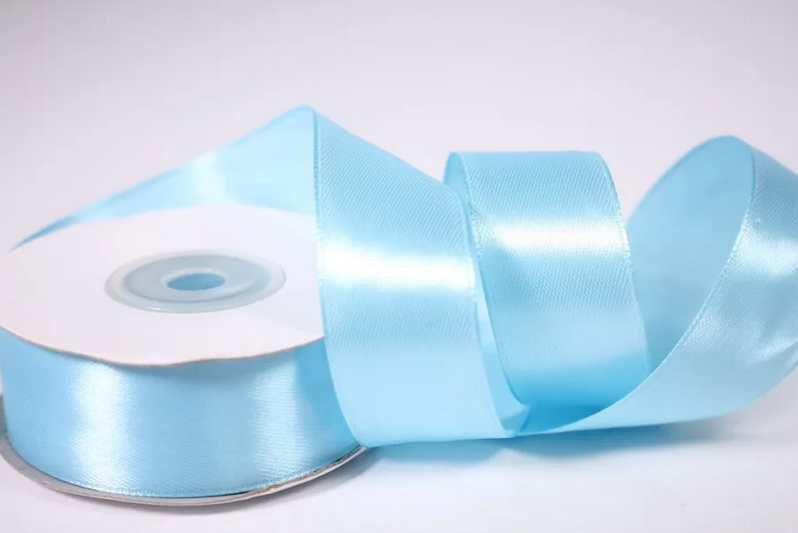 Лента атласная 2,5 см , цвет голубой