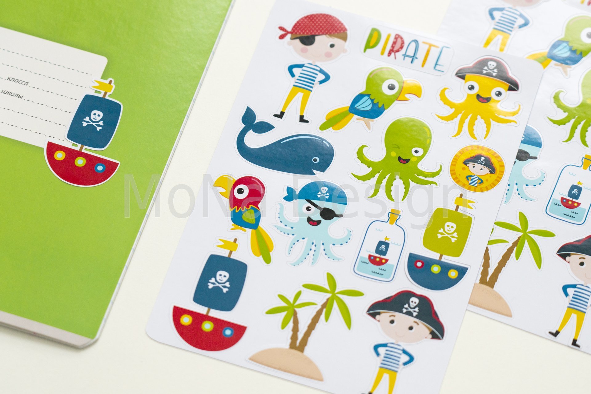 Наклейки бумажные MONAdesign "Маленький пират"