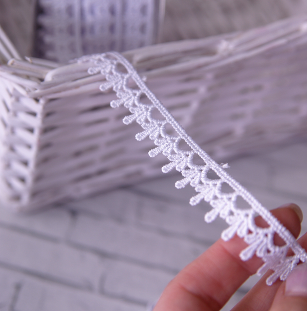 Кружево гипюрное 15 мм "Ракушка", цвет белый