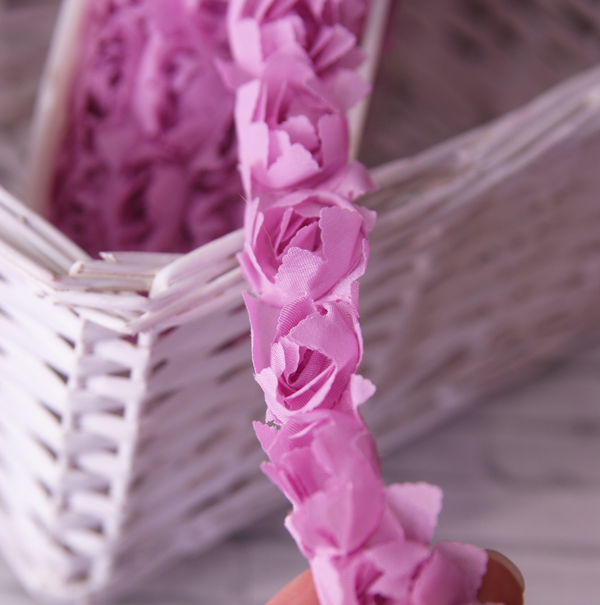 Тесьма "Розочки" 2,5 см, цвет розово-сиреневый