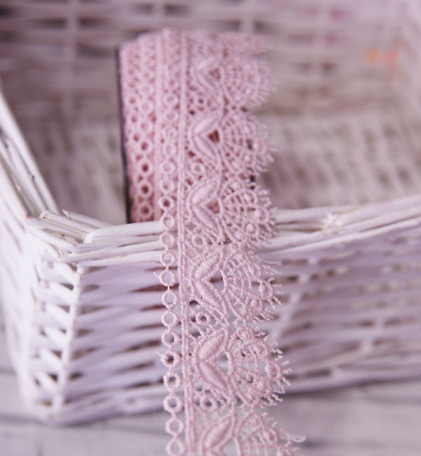 Кружево гипюрное 4 см матовое "Орнамент", цвет вечерняя роза