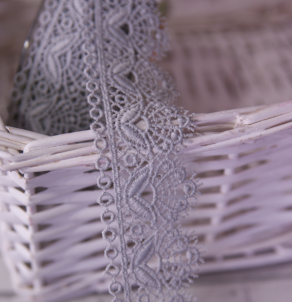 Кружево гипюрное 4 см матовое "Орнамент", цвет нежный серый