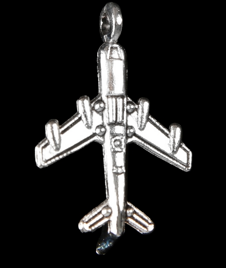 Подвеска металлическая "Самолет". Цвет серебро