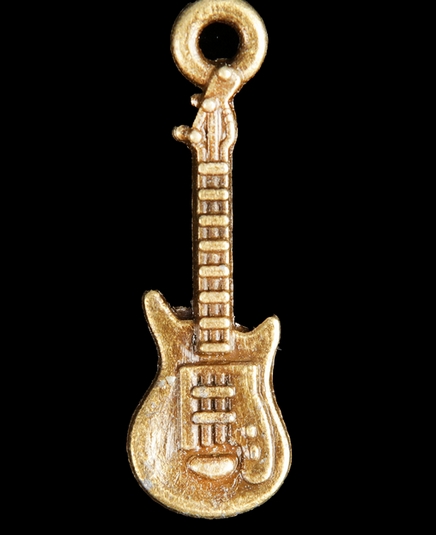 Подвеска металлическая "Гитара". Цвет бронзовый. (834)