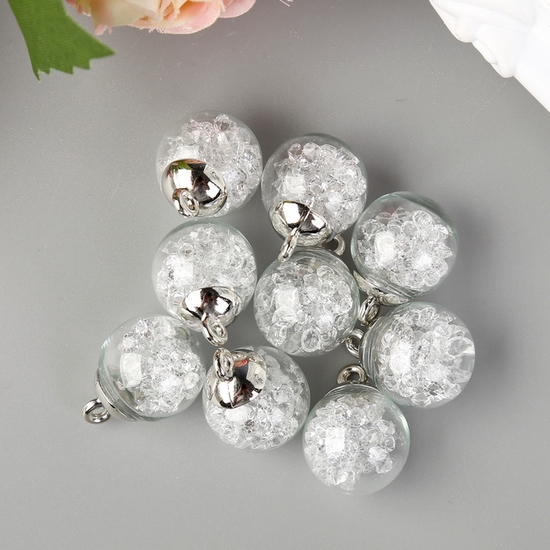 Подвеска "Шарик стеклянный с прозрачными стразами" (837)