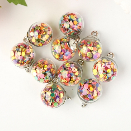 Подвеска "Шарик стеклянный с разноцветными кружочками"